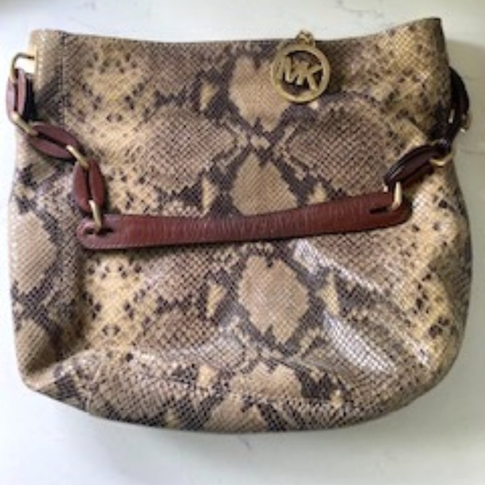 MICHAEL KORS Leather Snakeskin Purse (gently worn)